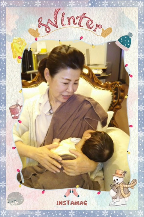 ２ヶ月の赤ちゃん、ご出勤♪